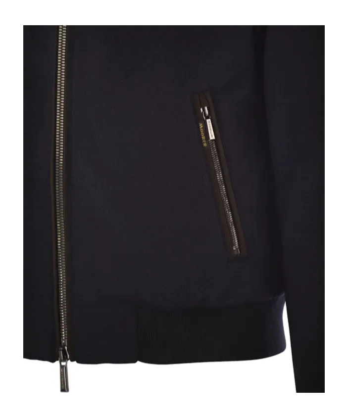 Padded Bomber Jacket In Wool And Cashmere