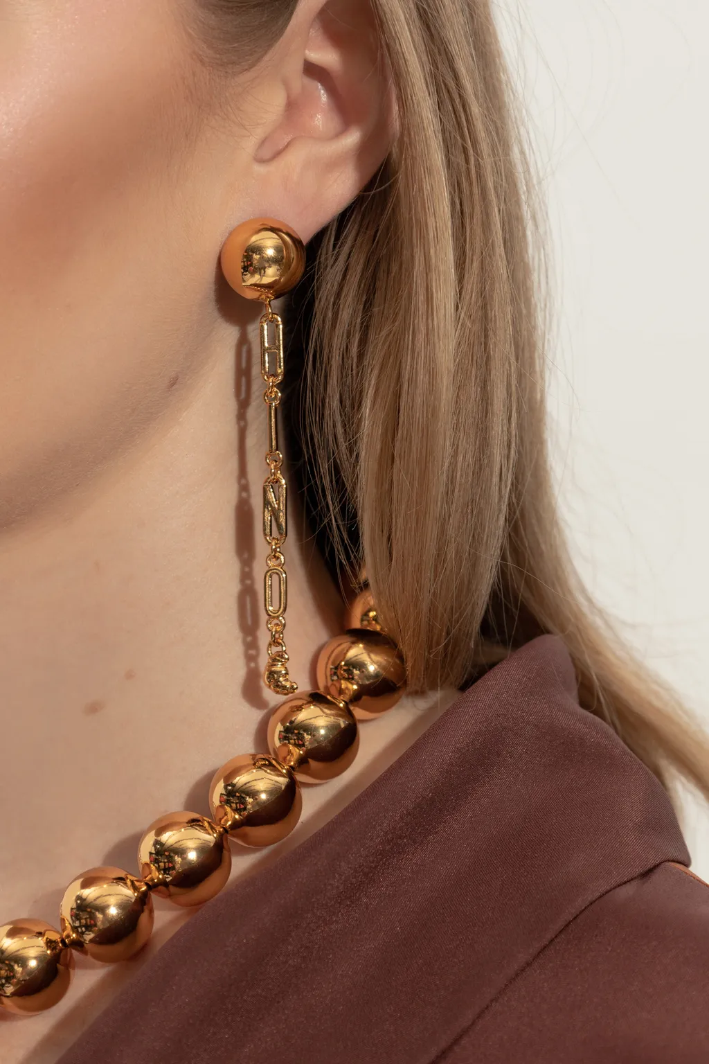 Logo-Lettering Drop Earrings