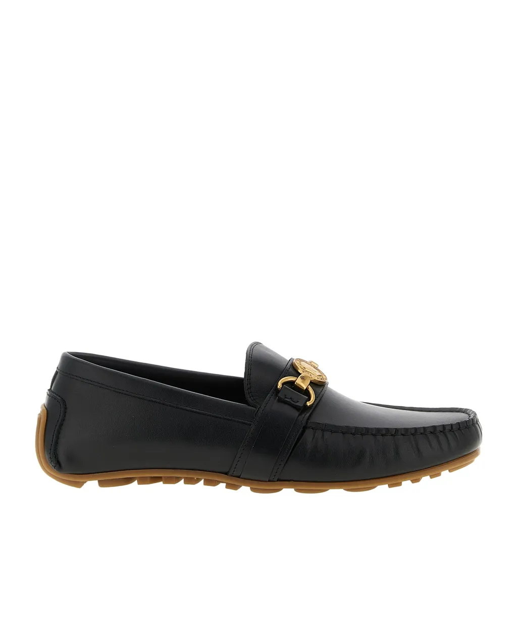 Leather Medallion-Detail Loafers
