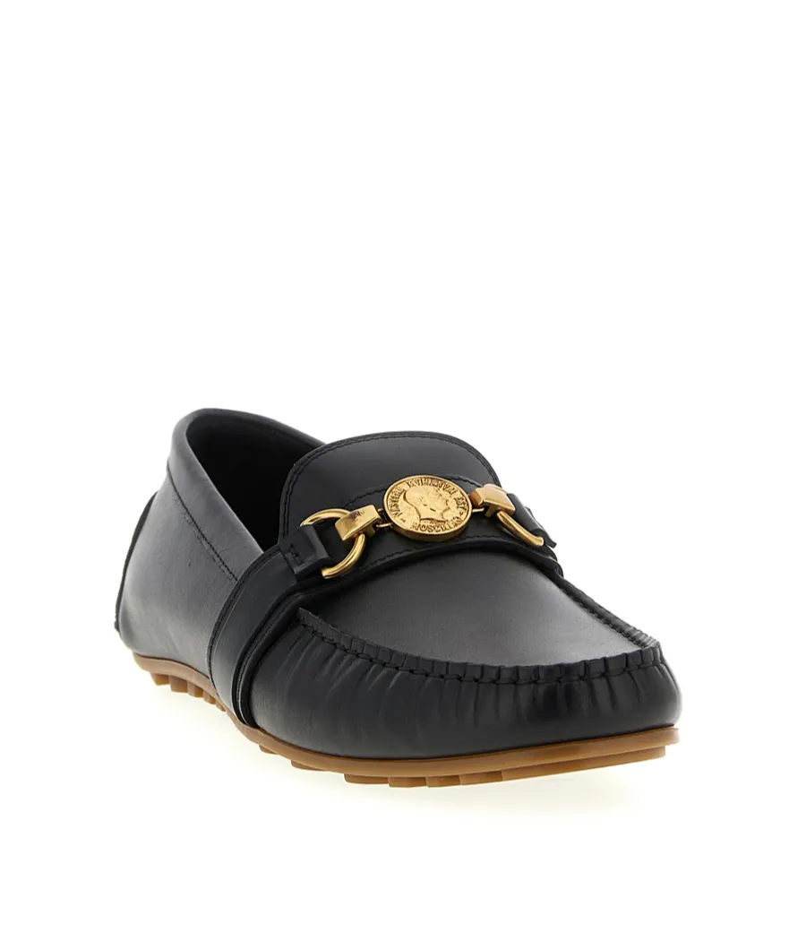 Leather Medallion-Detail Loafers