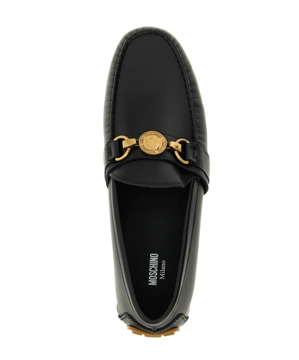 Leather Medallion-Detail Loafers