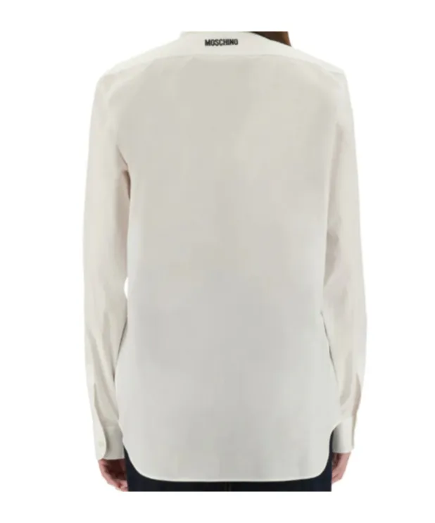 Long-Sleeved Curved Hem Shirt