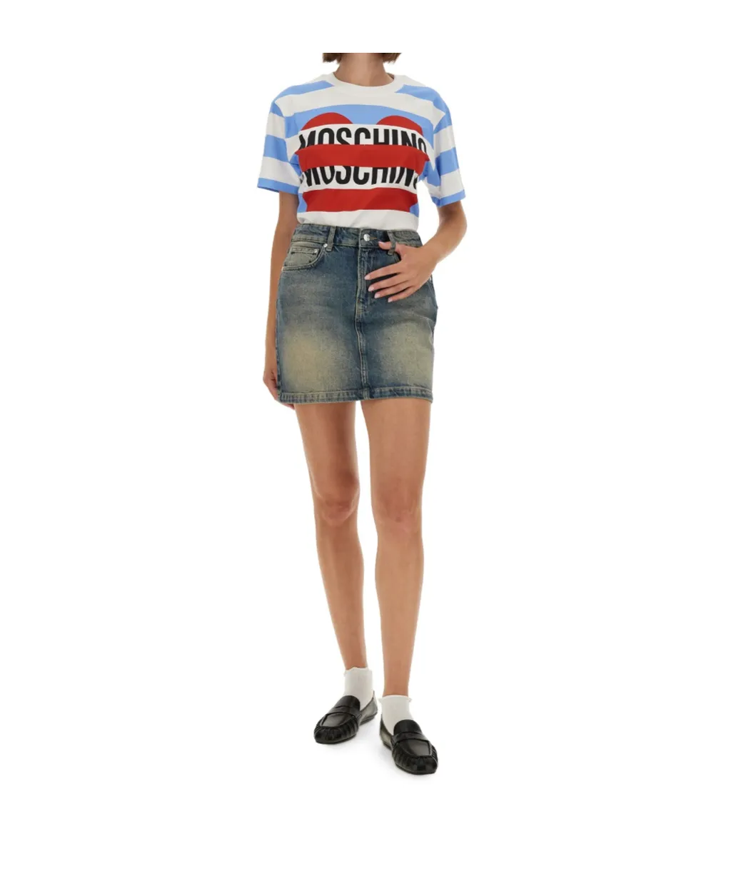 Patchwork Denim Mini Skirt