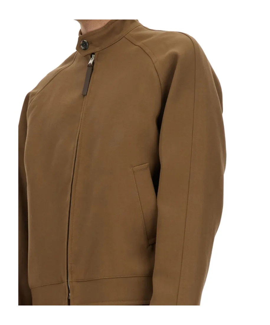 High-Neck Zipped Bomber Jacket