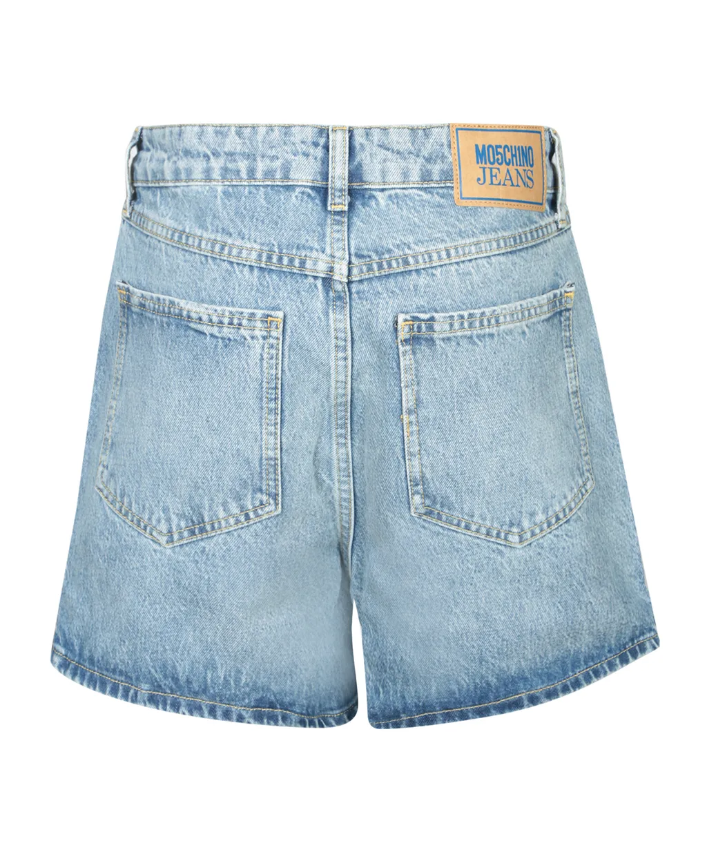 Logo-Patch Denim Shorts