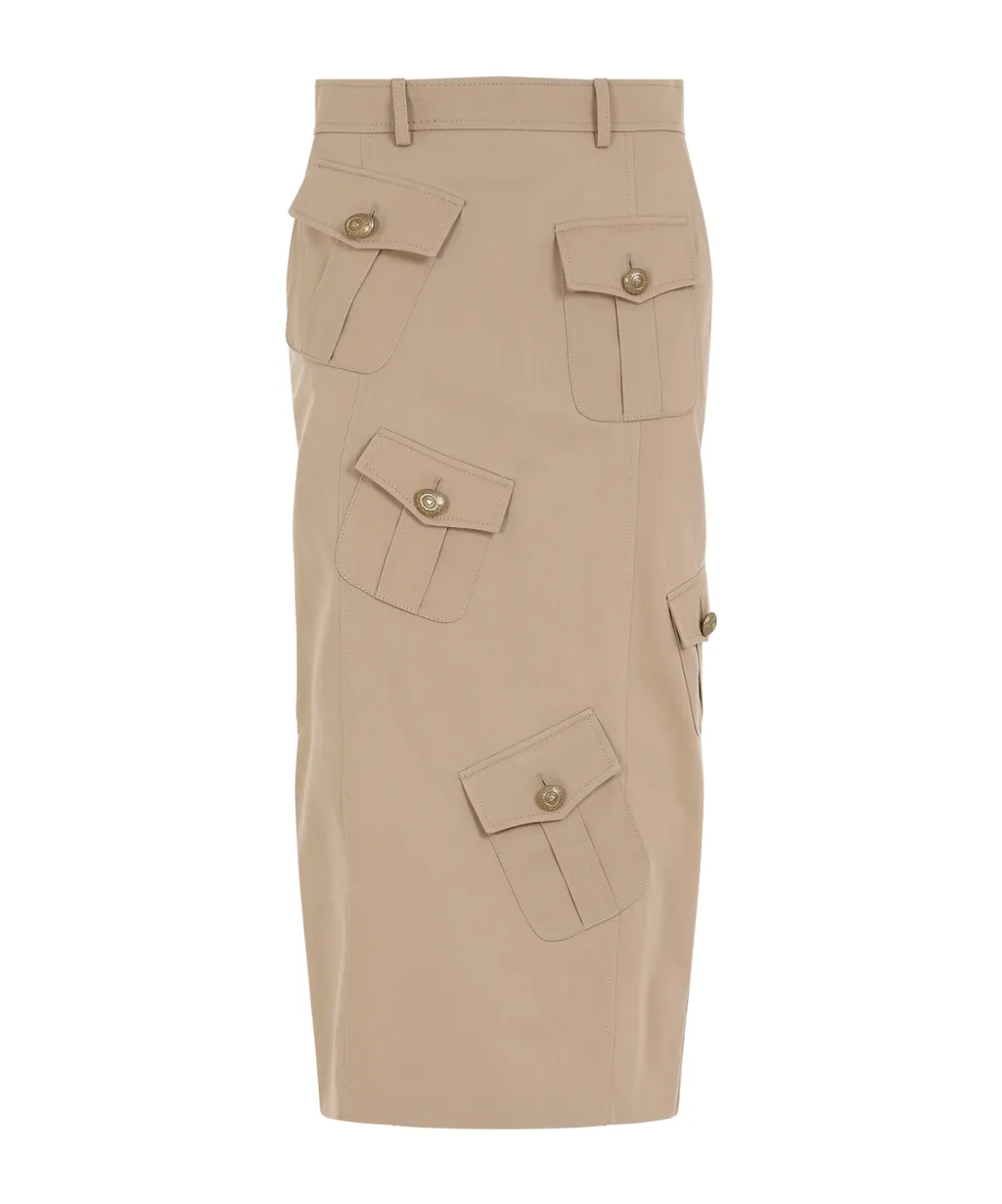 Pocket-Detailed Pencil Skirt