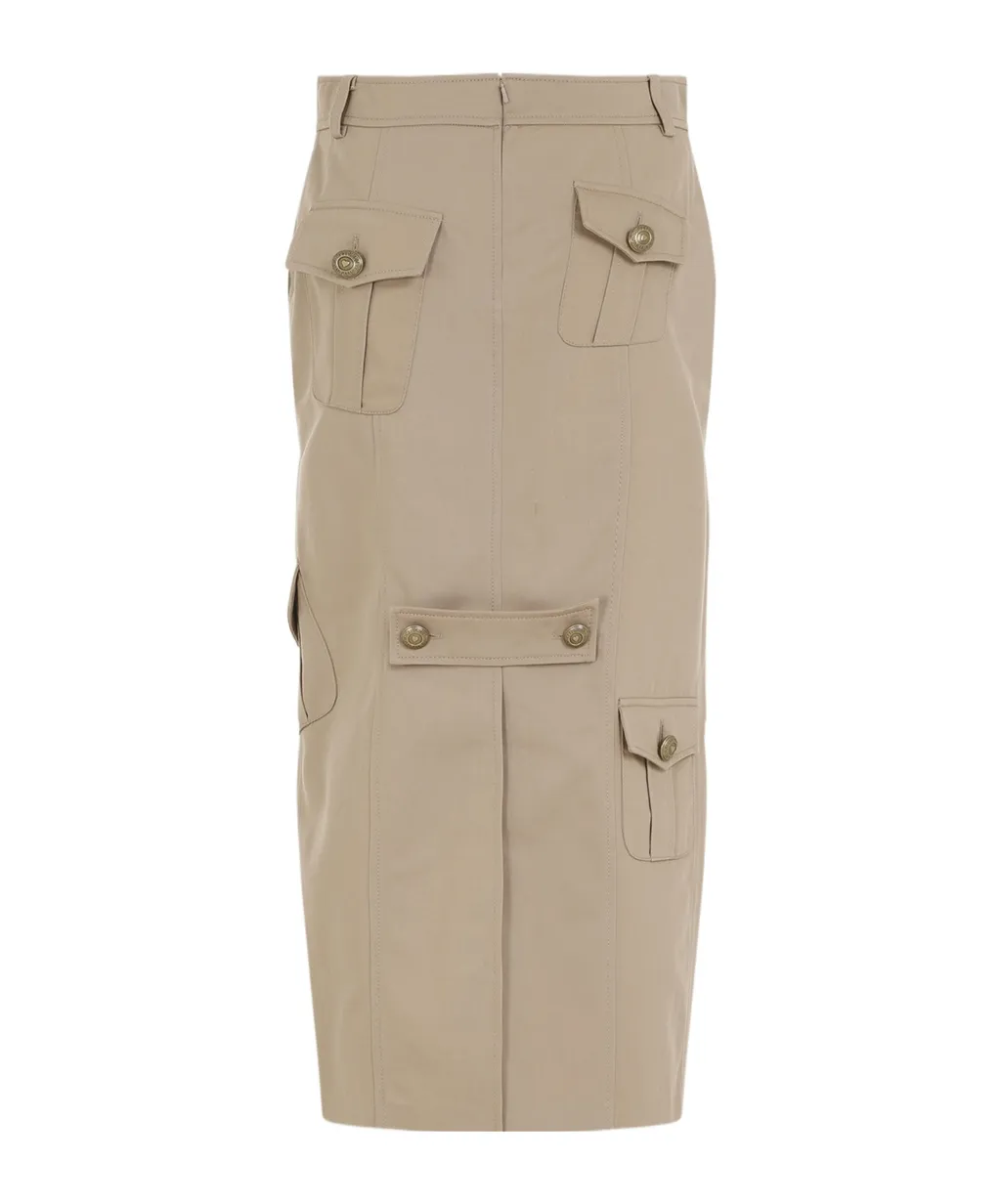 Pocket-Detailed Pencil Skirt