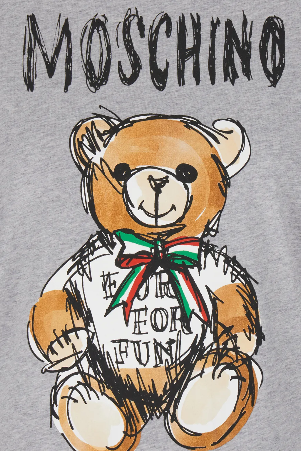 Teddy Bear Printed Crewneck Midi T-Shirt Dress