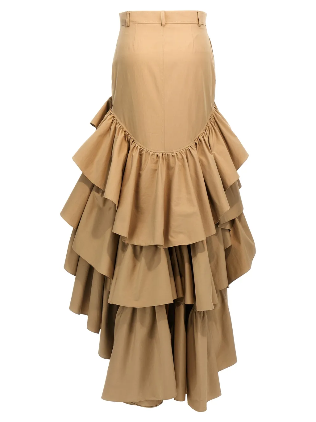 Asymmetric Ruffled Maxi Skirt