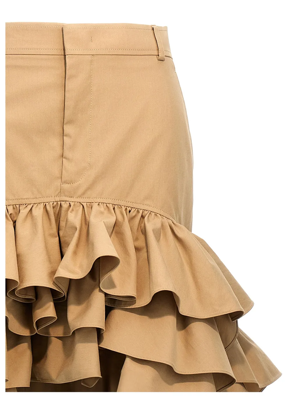 Asymmetric Ruffled Maxi Skirt