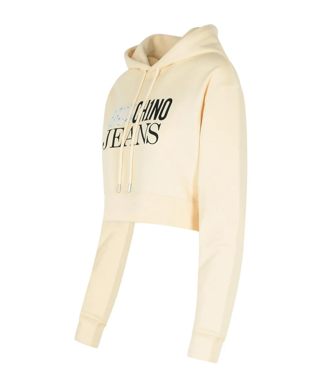 Logo Printed Cropped Hoodie