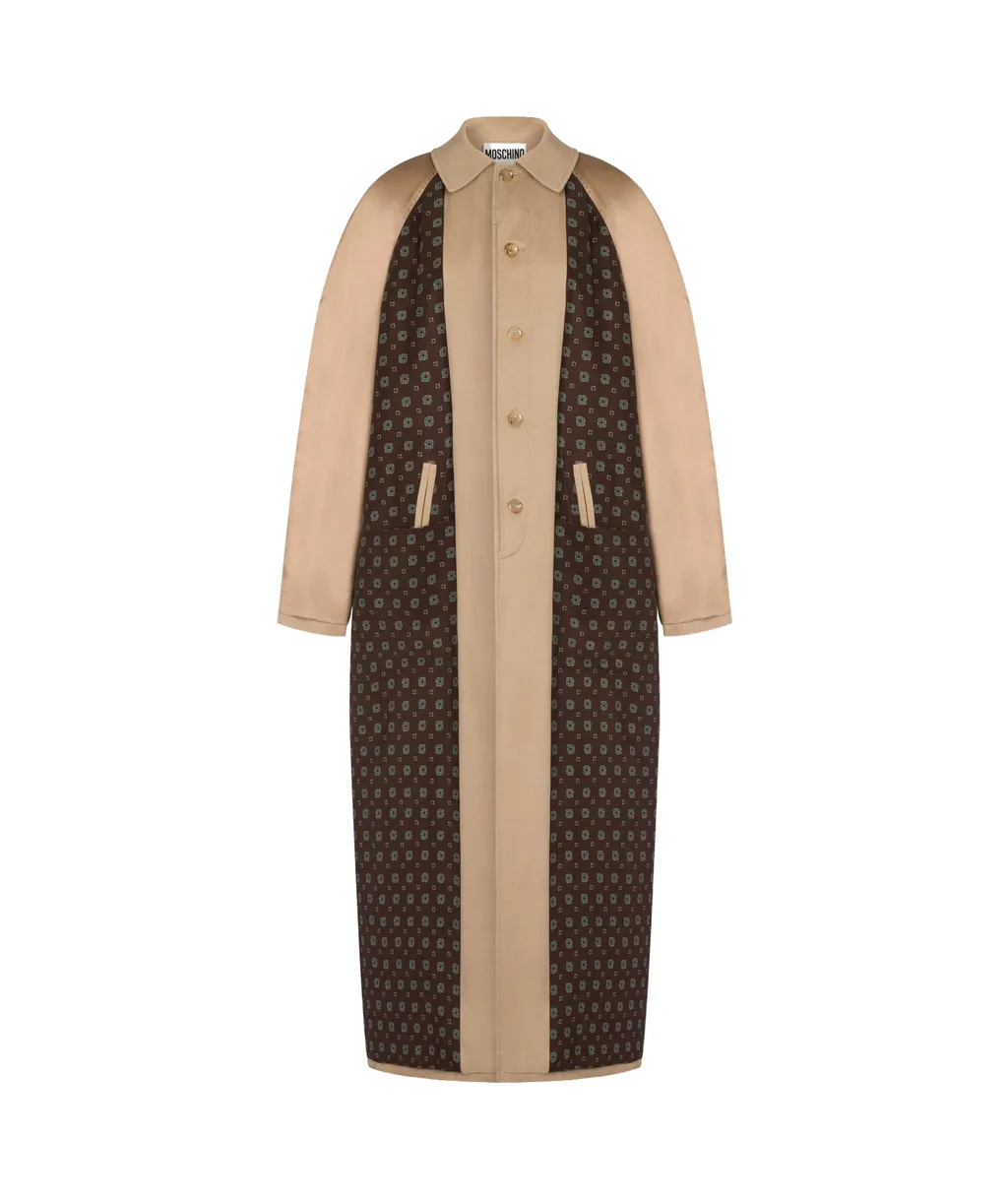 Gabardine Satin Reversible Trench Coat