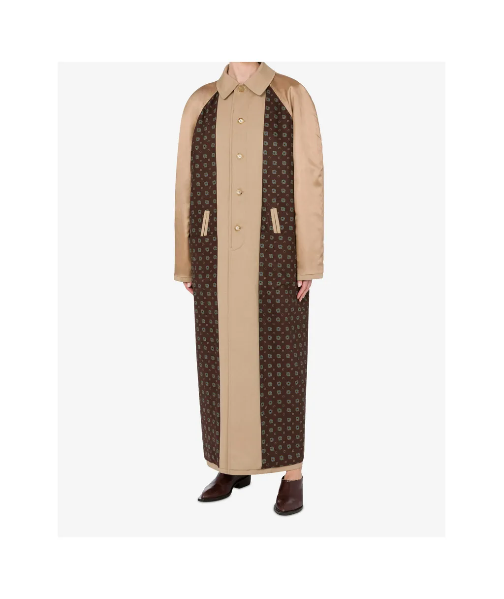 Gabardine Satin Reversible Trench Coat