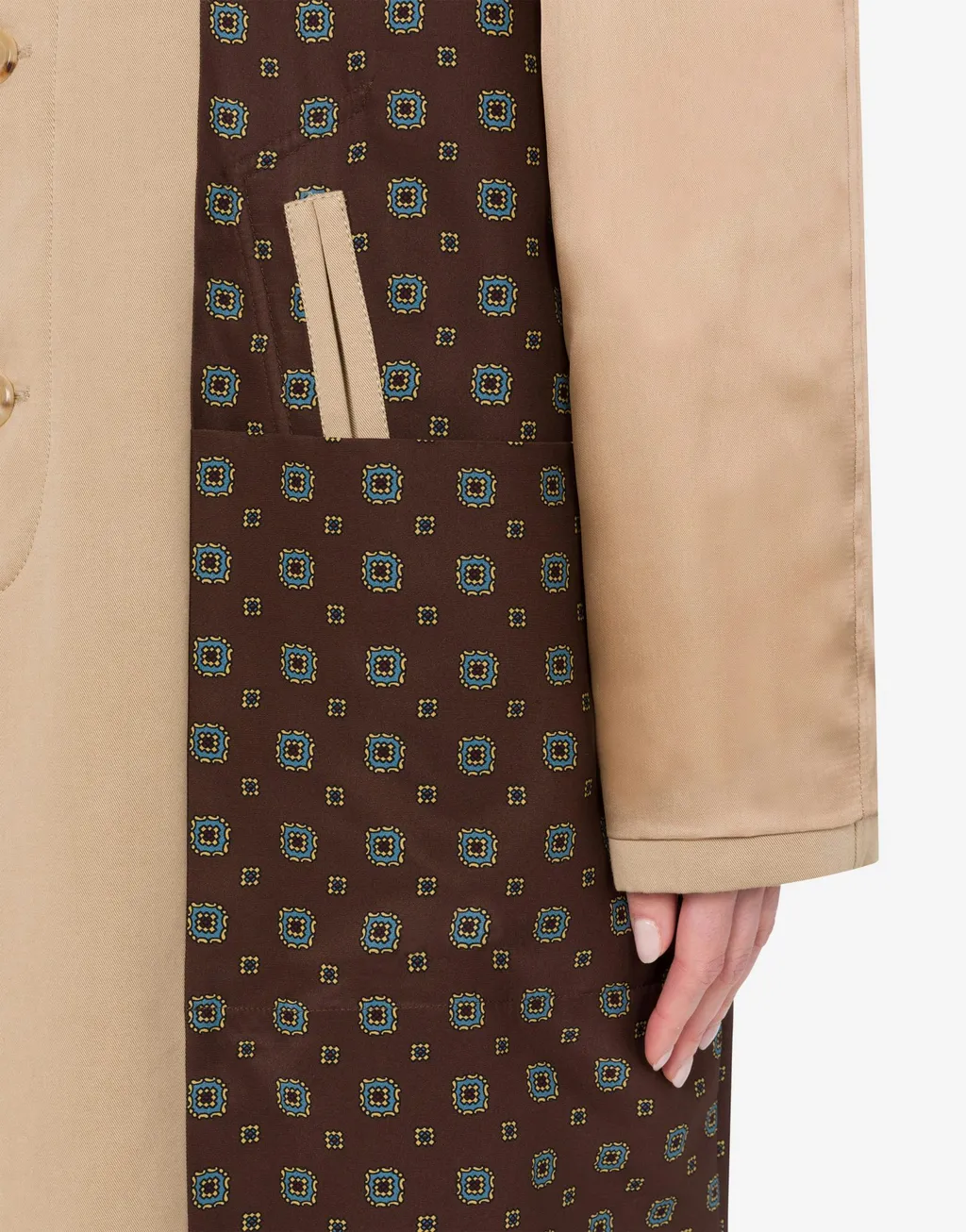 Gabardine Satin Reversible Trench Coat