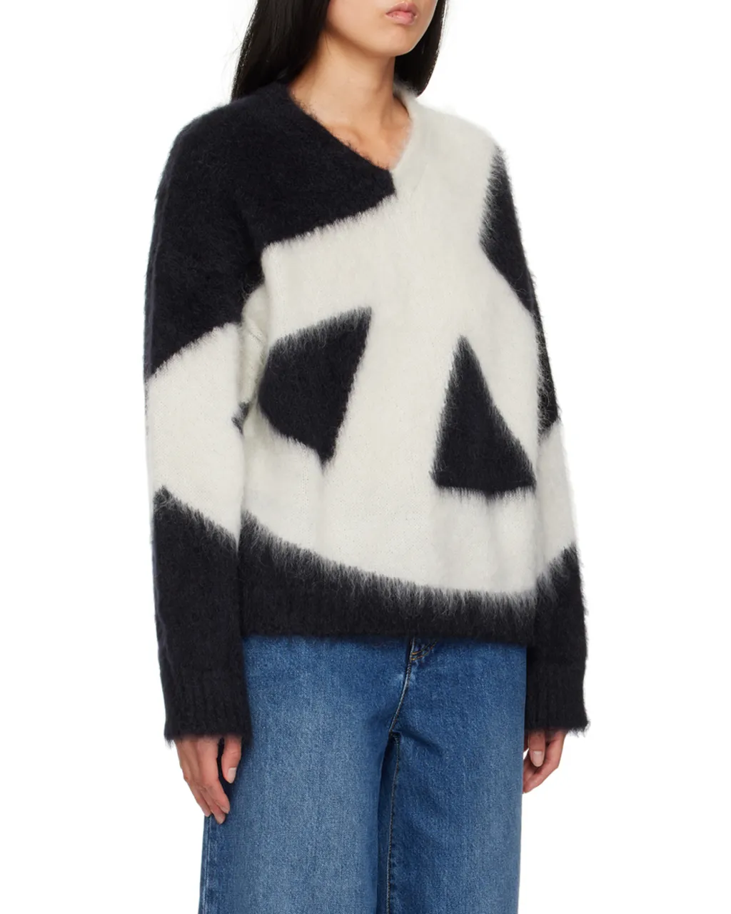 Brushed Mohair-Wool Blend Jumper
