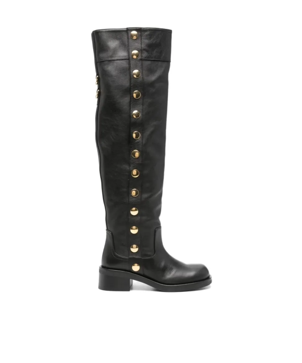 50Mm Stud-Embellished Knee Boots