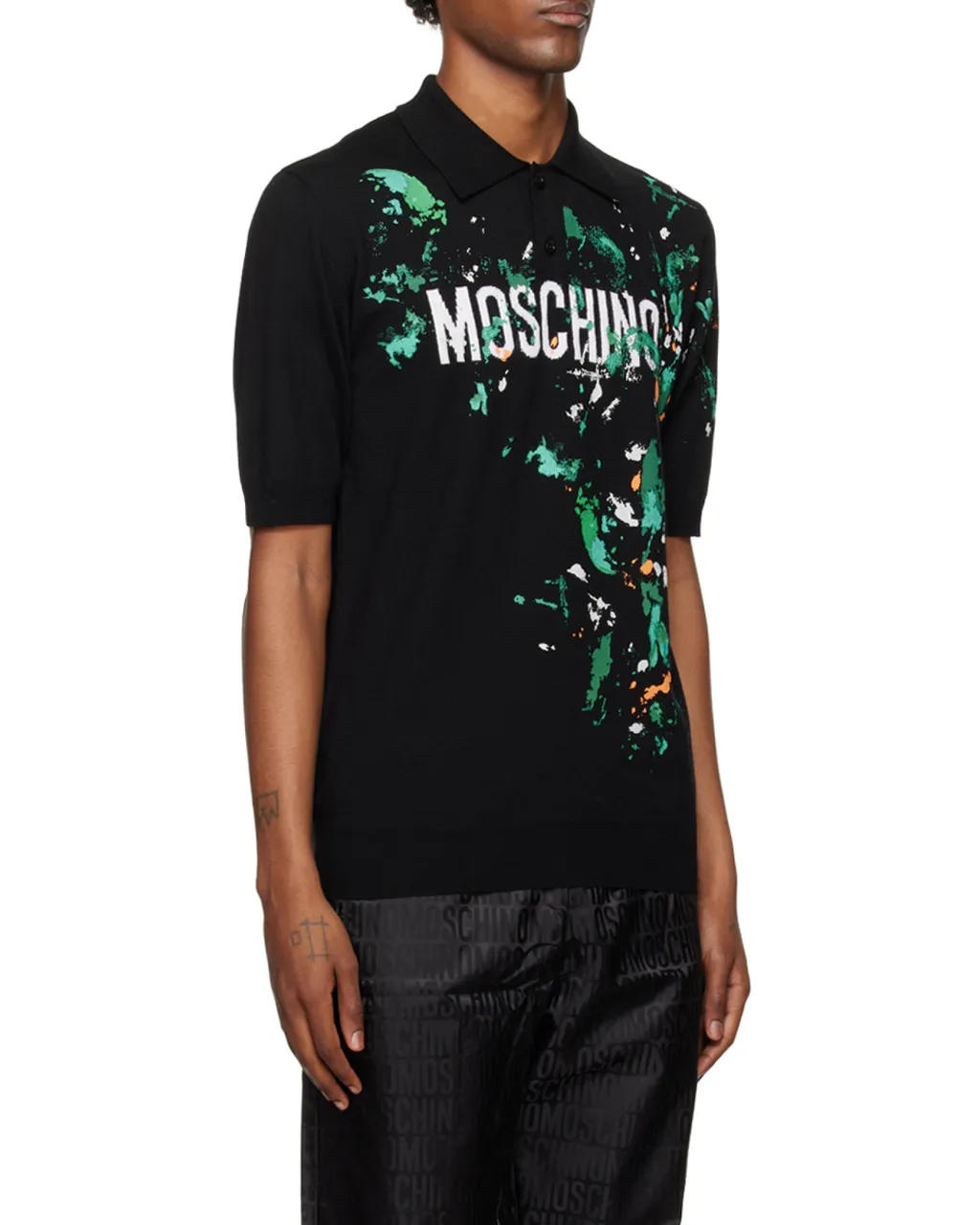 Printed Short-Sleeved Polo Shirt
