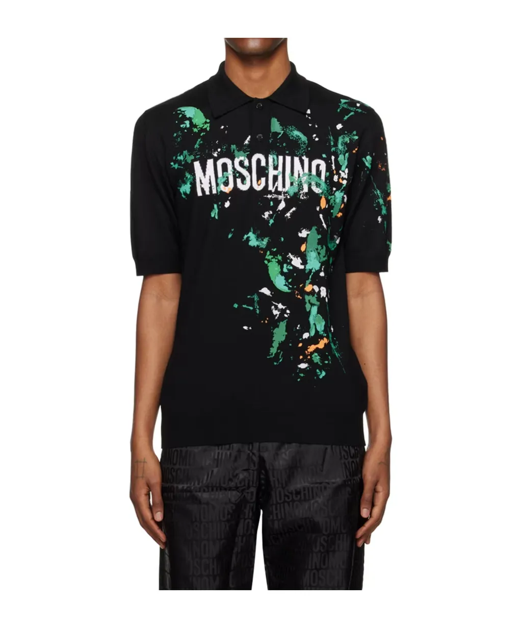 Printed Short-Sleeved Polo Shirt