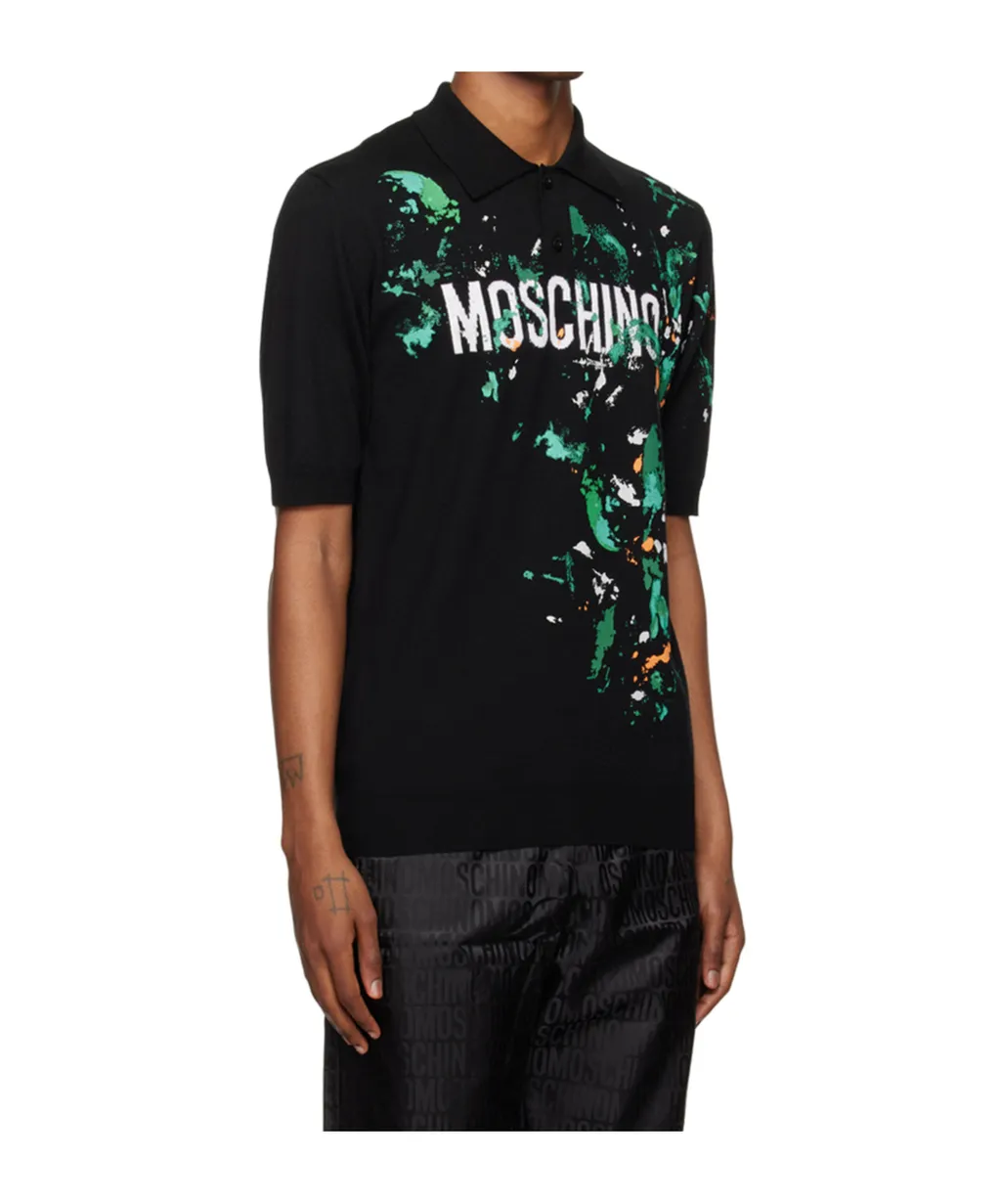 Printed Short-Sleeved Polo Shirt