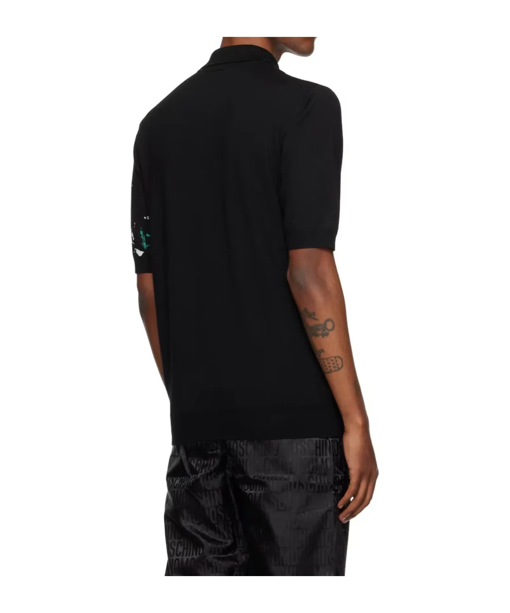 Printed Short-Sleeved Polo Shirt