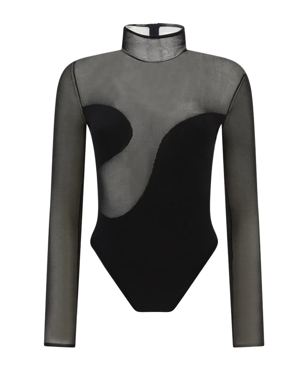 Asymmetric Line Bodysuit Top