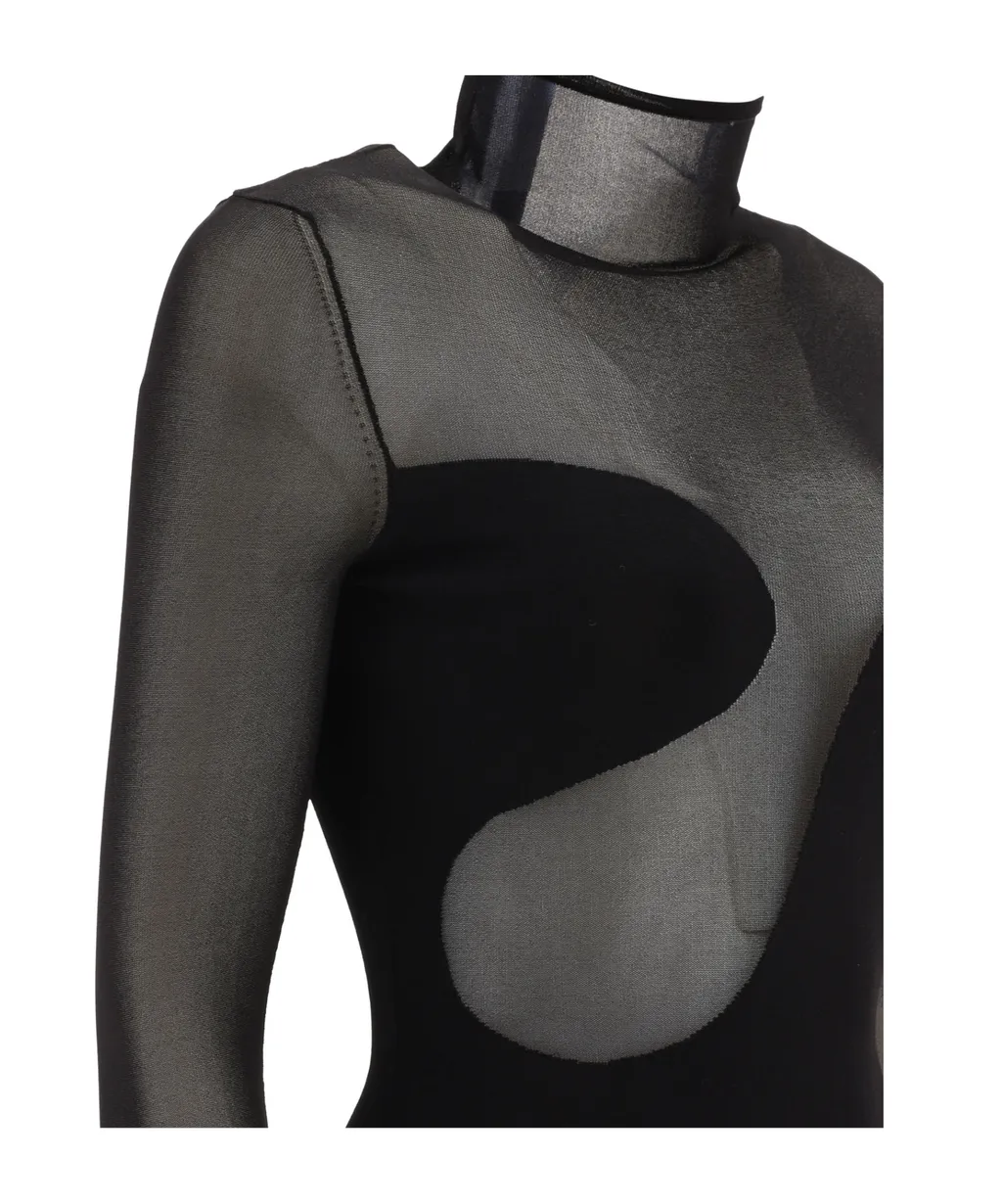 Asymmetric Line Bodysuit Top