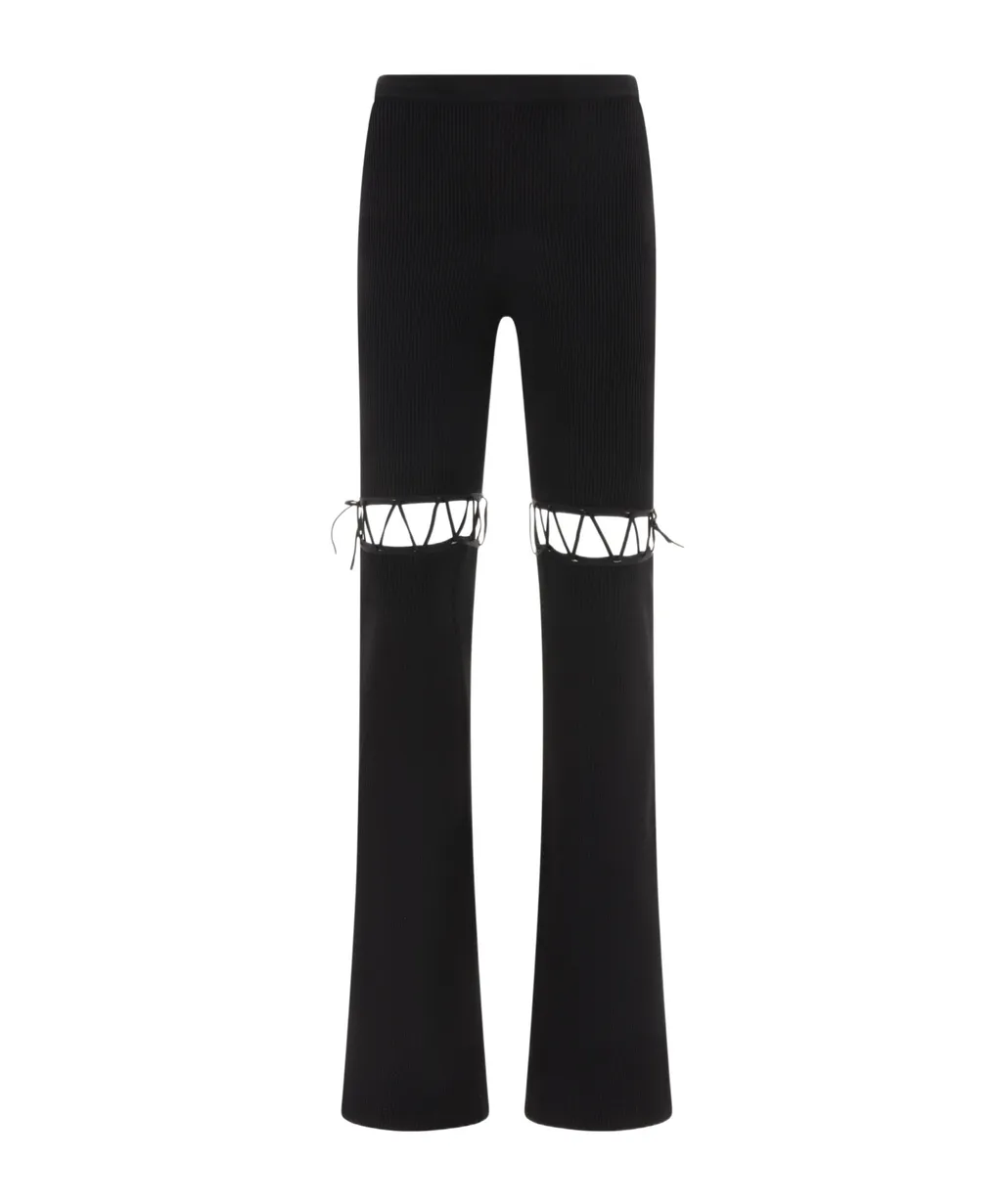 Cut-Out Knit Pants