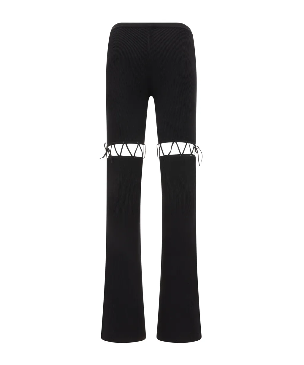 Cut-Out Knit Pants