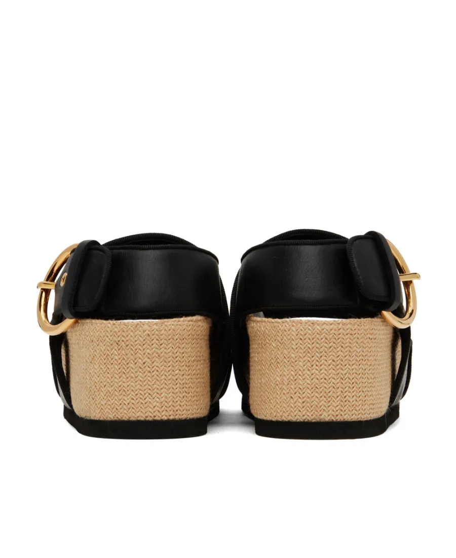 Contrast-Colored Platform Sandals