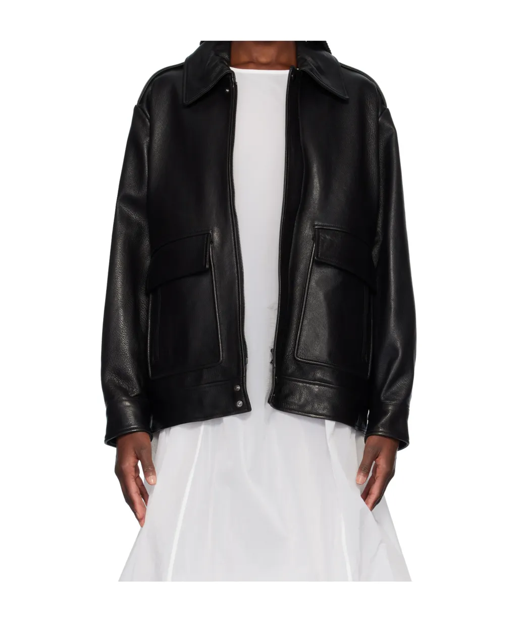 Zippered Leather Jacket