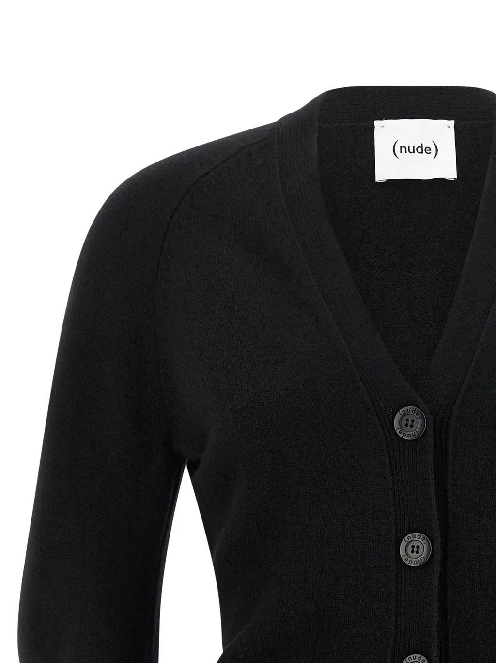 Curved-Sleeve Knit Cardigan