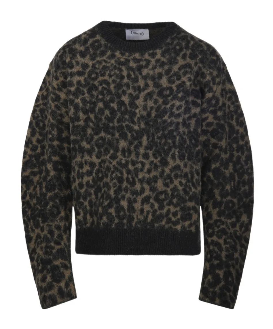 Leopard-Print Balloon Sleeve Sweater