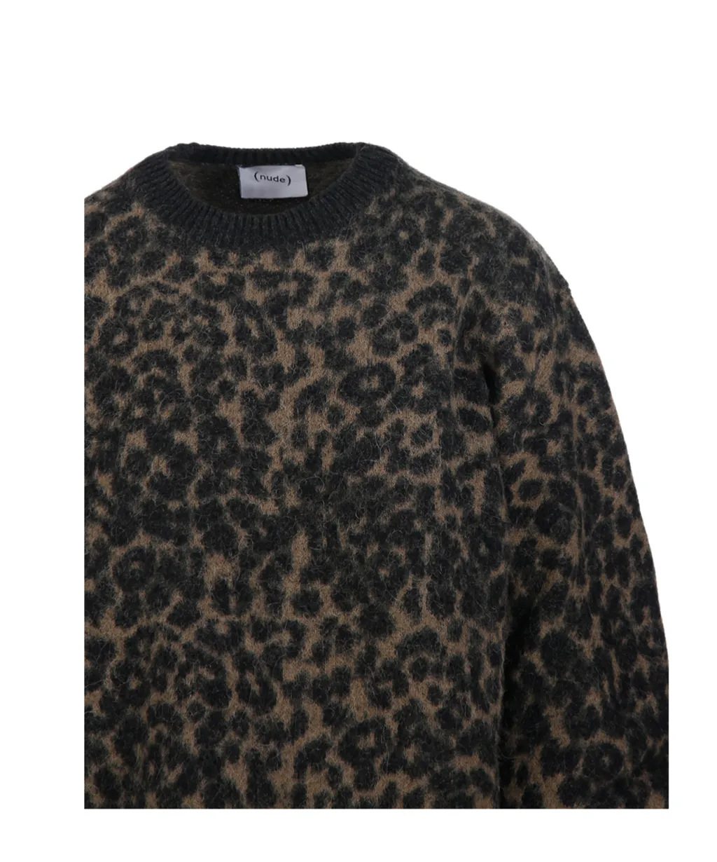 Leopard-Print Balloon Sleeve Sweater