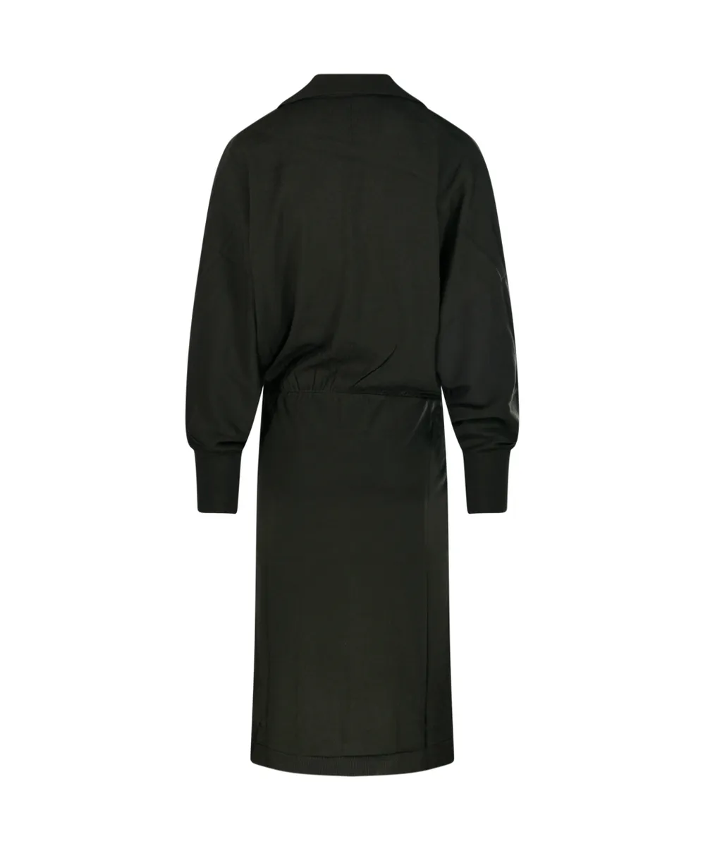 Wrap-Neck Ribbed Dress