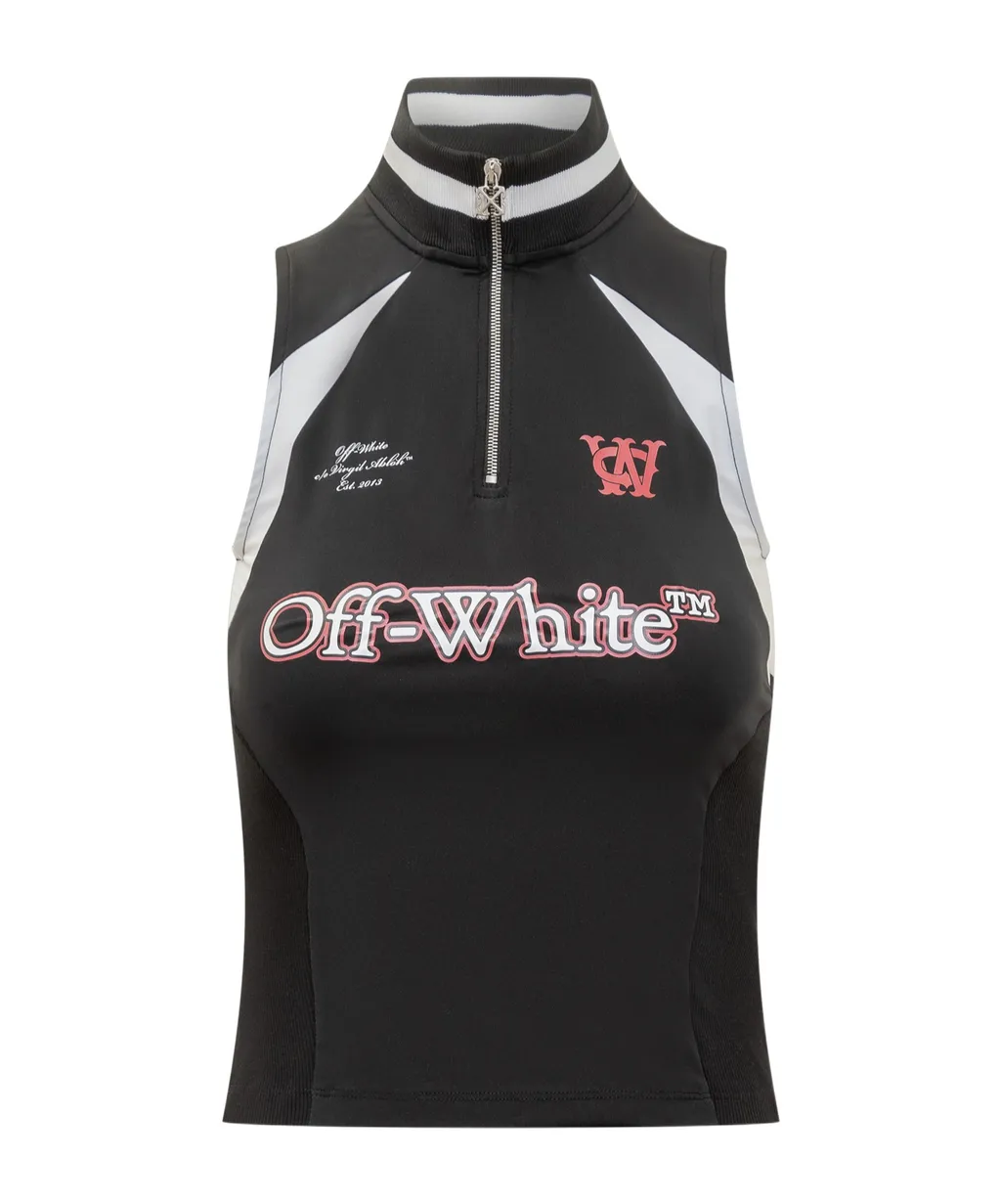 Logo Printed High Neck Top