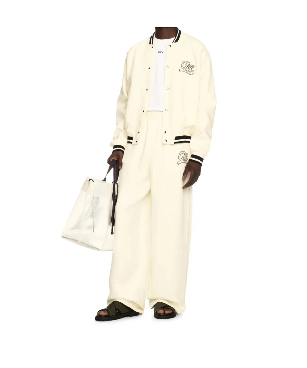 Logo Embroidered Wide Leg Pants