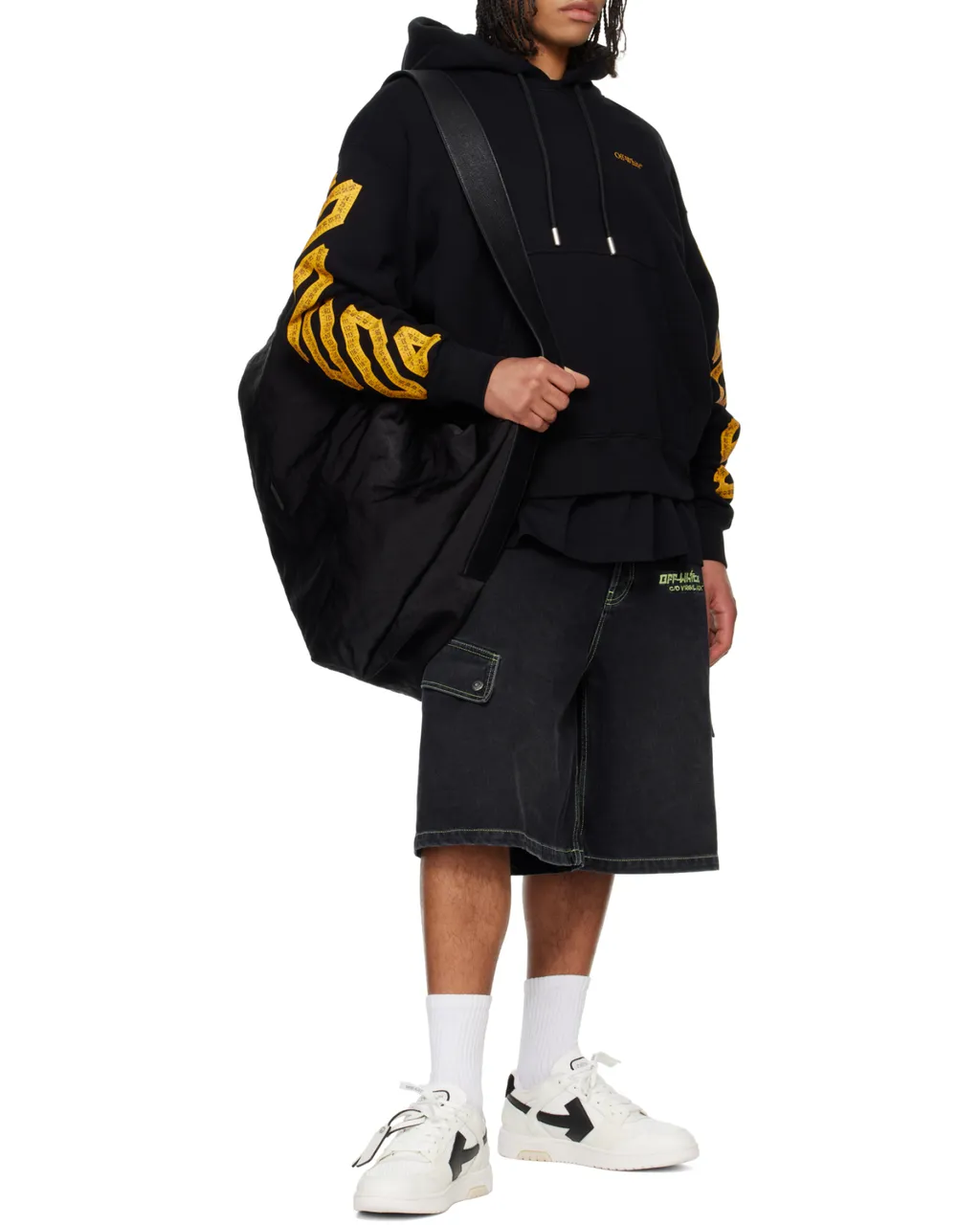 Tape Arrow Drawstring Hoodie