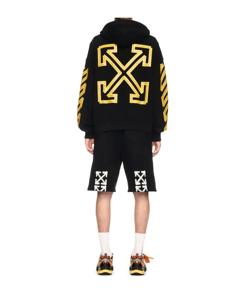 Tape Arrow Drawstring Hoodie