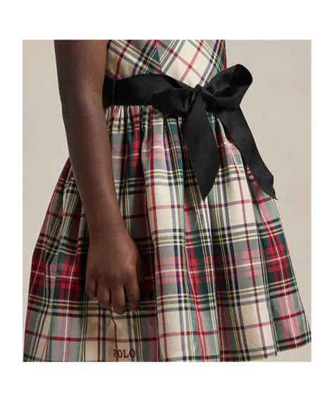 Plaid-Check Twill Dress