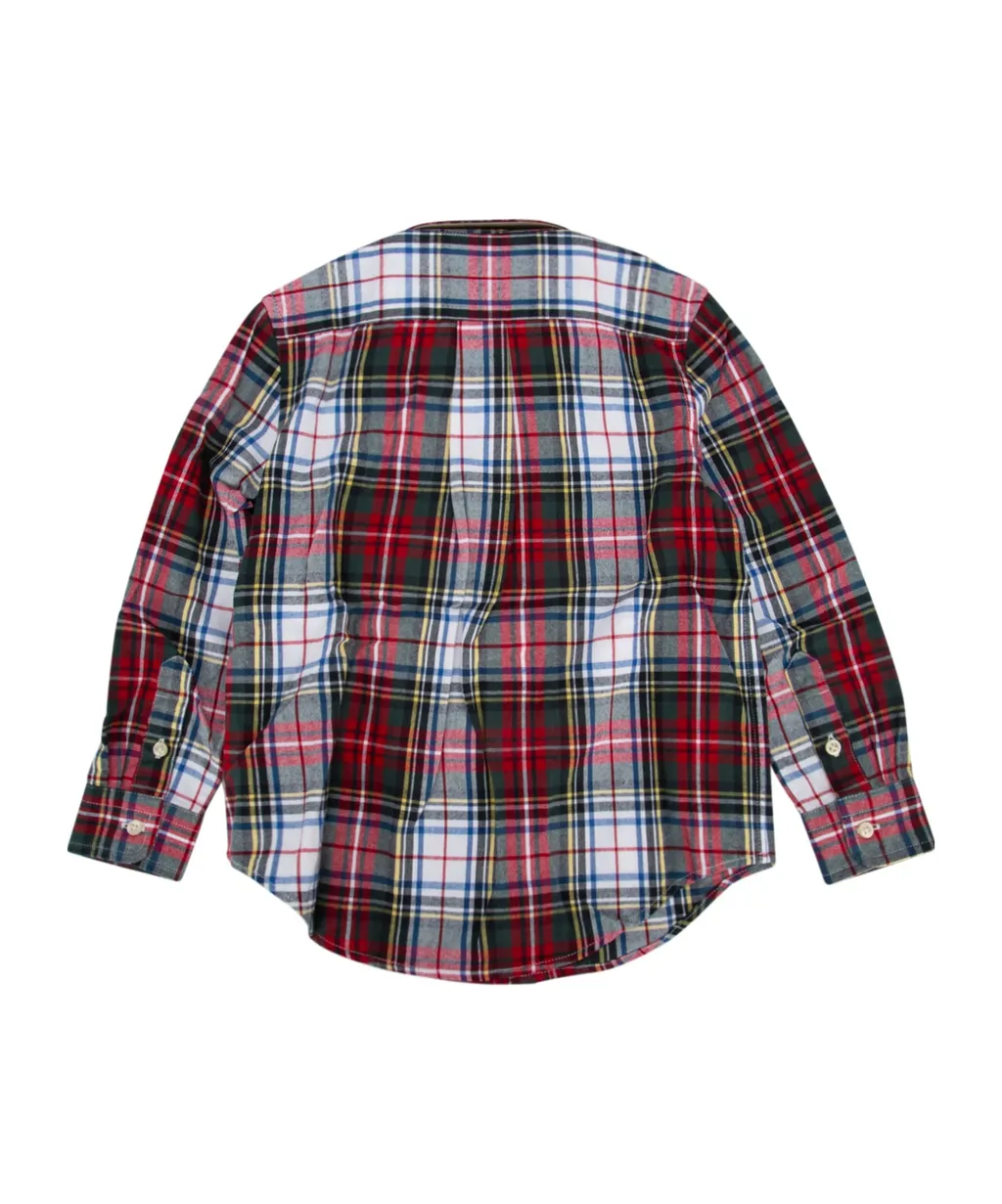 Logo Embroidered Checked Shirt