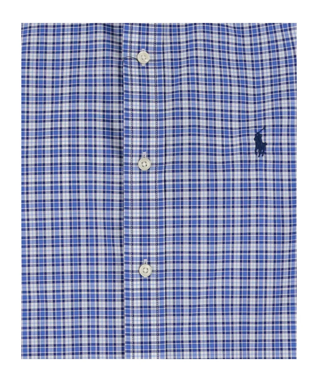 Logo Embroidered Checked Shirt