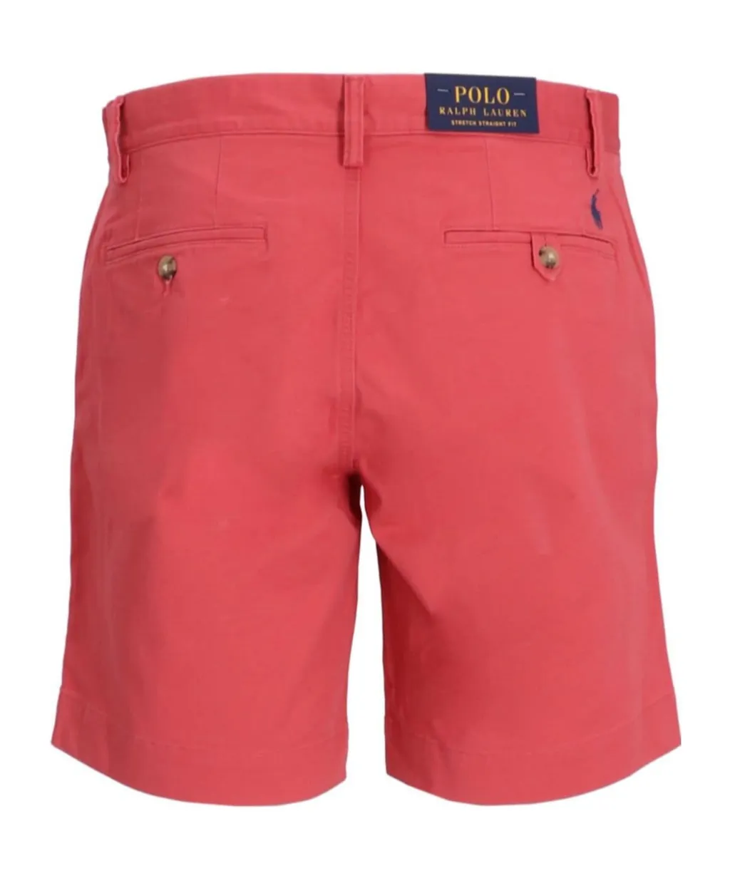 Cotton Blend Straight Fit Chino Shorts