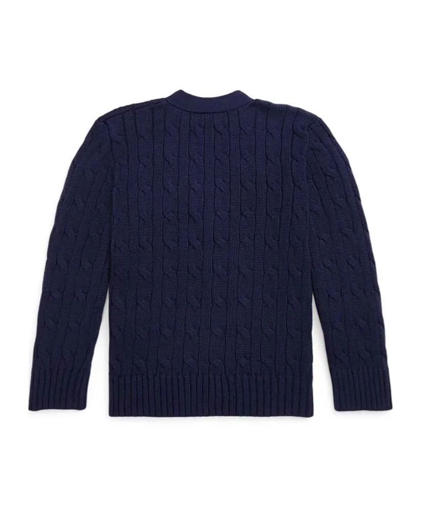 V-Neck Cable-Knit Cardigan