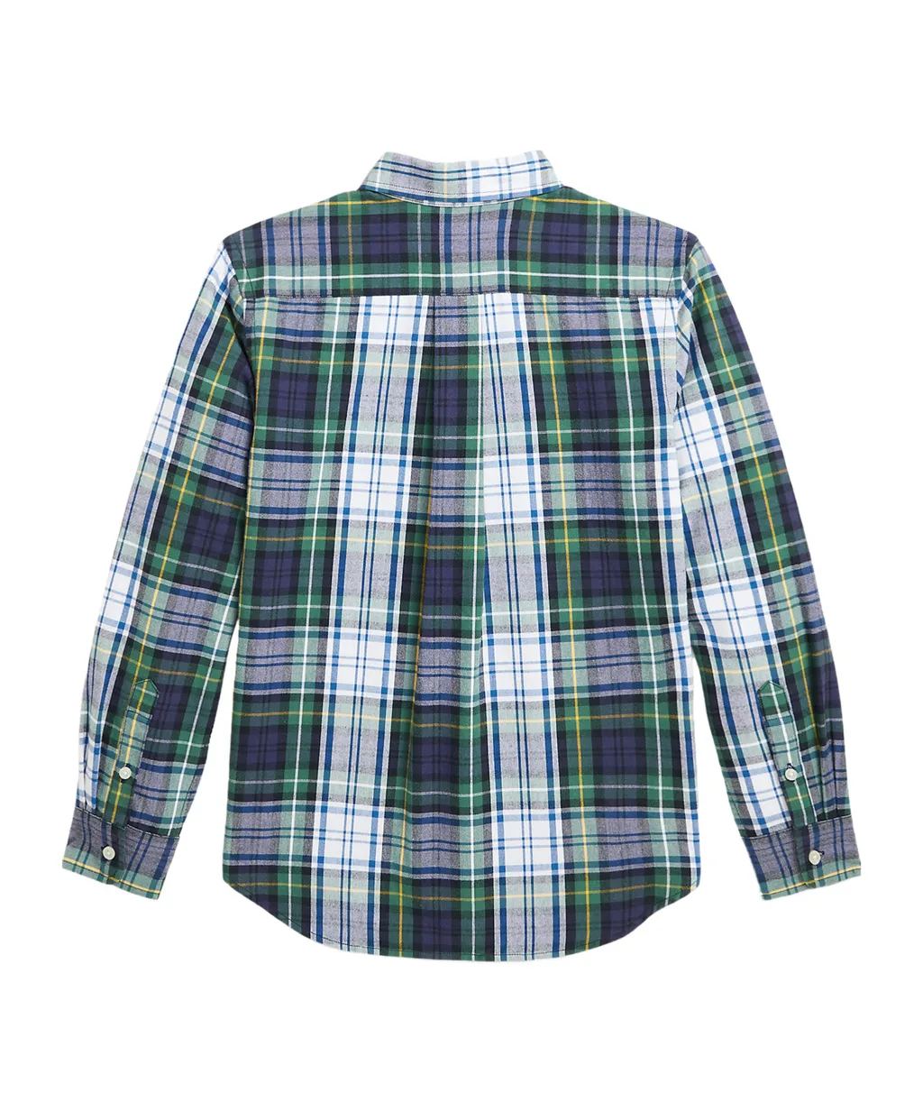 Logo Embroidered Checked Shirt