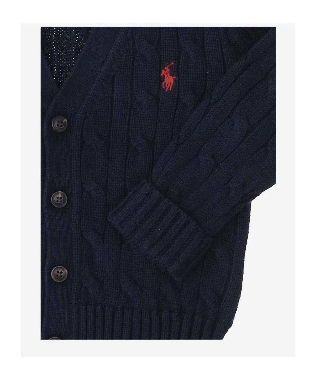 V-Neck Cable-Knit Cardigan