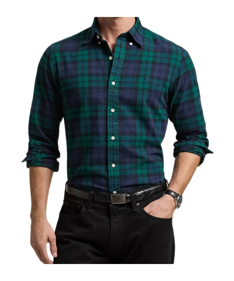 Plaid Brushed Buttoned Oxford Shirt