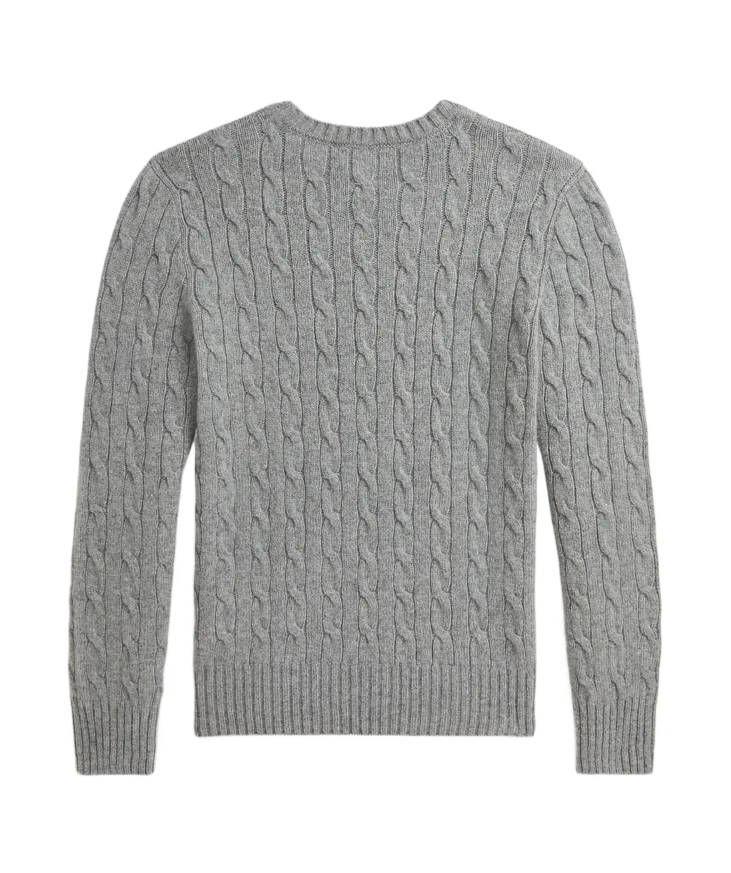 Logo Embroidered Cable Knit Jumper