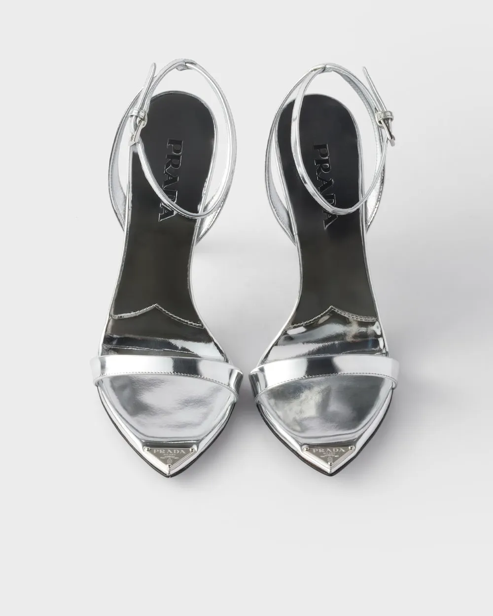 Metallic Leather High-Heeled Sandals