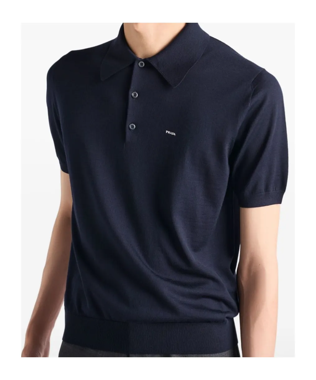 Short-Sleeved Knitted Polo Shirt