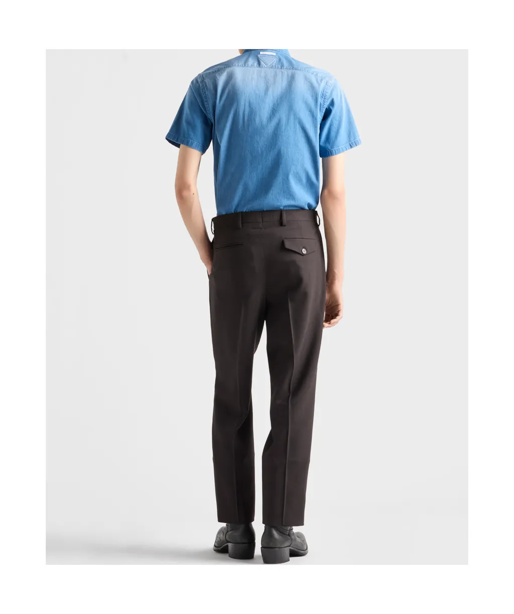 Short-Sleeved Light Denim Shirt